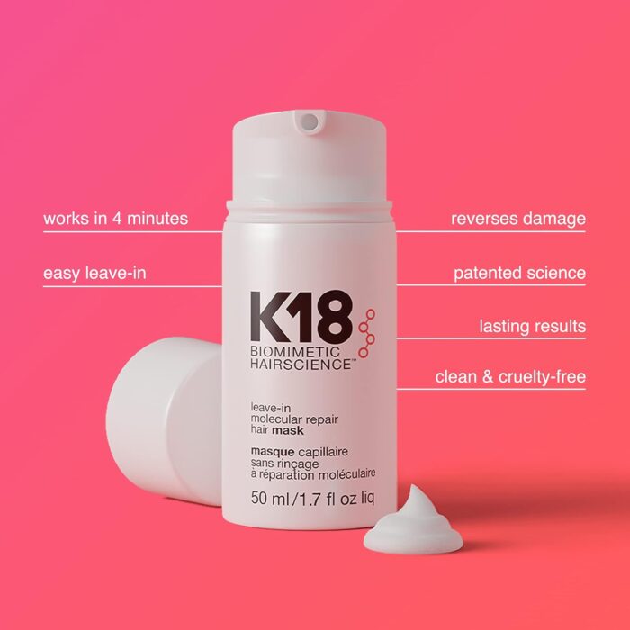 K18 Biomimetic Hairscience Leave-In Molecular Repair Hair Mask 50ml .Fast delivery inUK - Image 2