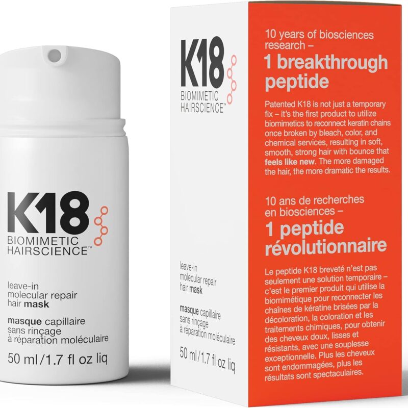 K18 Biomimetic Hairscience Leave-In Molecular Repair Hair Mask 50ml .Fast delivery inUK
