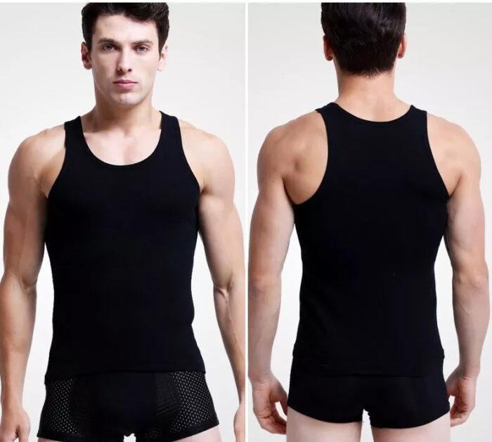 Falechay Mens Vest Tops Muscle 100% Cotton Tank Tops Slim Fit Plain Colored Undershirt . Fast delivery in UK - Image 2